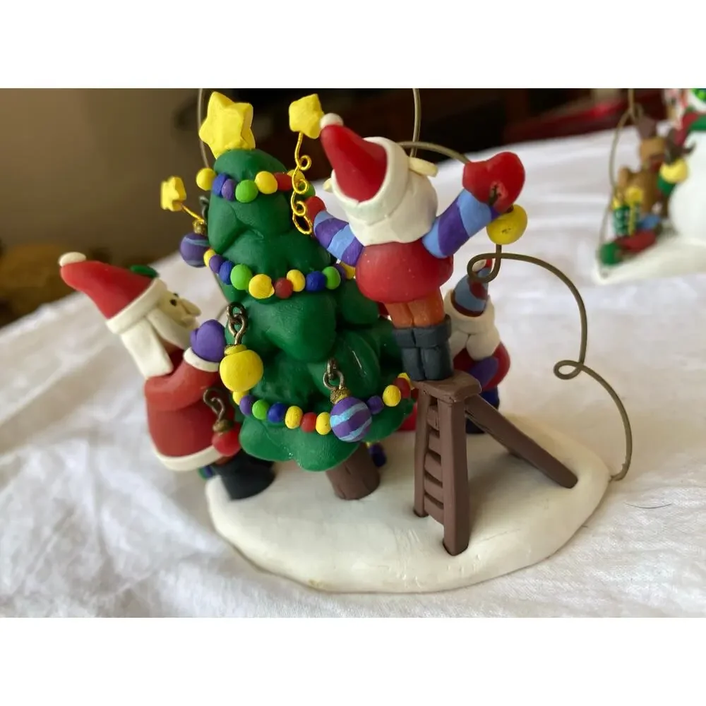 Kirkland Signature Jolly Holiday handmade clay ornaments, likely a vintage set